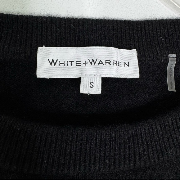 White + Warren Cashmere Graffiti Heart Sweater Black Size S - Picture 6 of 9